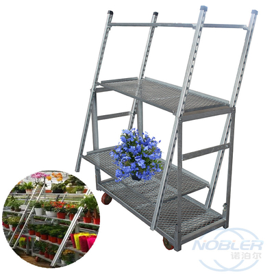 Metal Mesh Type Dutch Flower Trolley Rust Proof 1500*565*1900mm