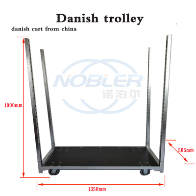 Tampilan Tipe Plywood Danish Flower Trolley Rust Prevention Assembly Nyaman