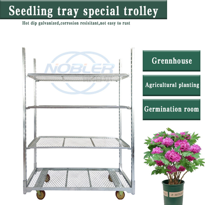 Electrolytic Finishing Danish Cart Shelf 1.8*1800mm Post Dengan Rem 125mm Roda