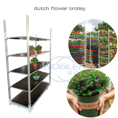 Rubber Wheel Plywood Material Dutch Flower Trolley Folding Push And Pull Type