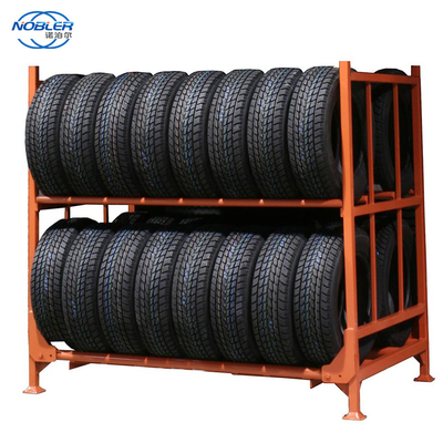 Heavy Duty Stacking Detachable Metal Tire Storage Rack System Untuk Forklift