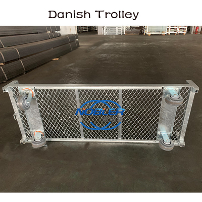 Trolley bunga tahan air Denmark dengan lapisan lembaran logam dan rem