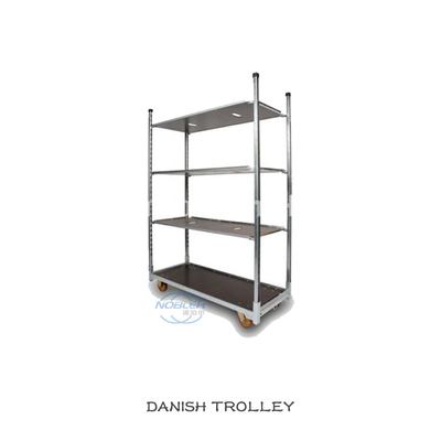 Kontainer standar kayu lapis flowers logistics flow trolley roda PP konvensional cold galvanized instalasi adalah nyaman
