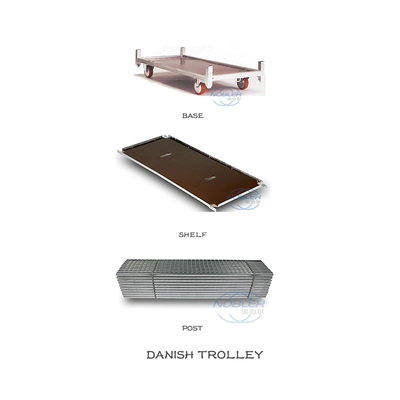 1350 * 562 * 1900mm Standard Container Bunga Logistik Turnover Truk Roda Nylon Bearing Kuat Dingin Galvanis