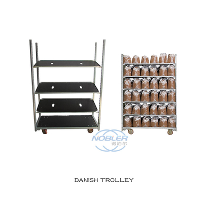 Kontainer standar kayu lapis flowers logistics flow trolley roda PP konvensional cold galvanized instalasi adalah nyaman