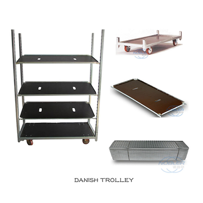 Kontainer standar kayu lapis flowers logistics flow trolley roda PP konvensional cold galvanized instalasi adalah nyaman