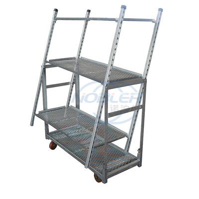 Danish Container 1350mm Trolley Bunga Standar Lipat Dan Dipasang Untuk Turnover Cepat