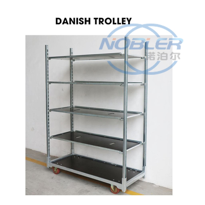 Ketahanan Korosi Danish Trolly Tidak Mudah untuk Berkarat Four Wheel Rolling