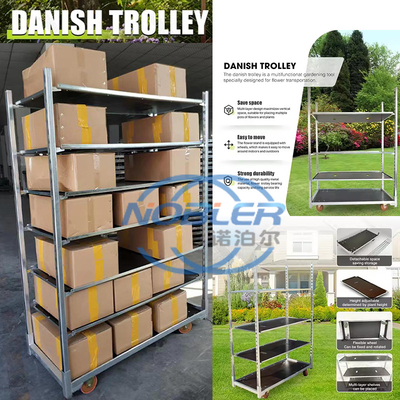 Ketahanan Korosi Danish Trolly Tidak Mudah untuk Berkarat Four Wheel Rolling