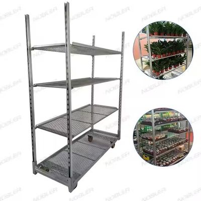 25cm Shelf Height Flower Trolley Designed with Heavy Duty PP Wheel Ensuring Stability and Durability in Floral Logistics