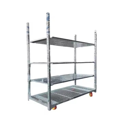 Hot Galvanizing Lift Cart Danish Trolley Untuk Mengangkut Produk Bunga