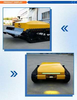 Mesin pemotong rumput crawler cerdas yang dikendalikan dari jarak jauh, dengan baterai lithium iron phosphate (LiFePO₄), penggerak empat roda, hemat energi dan ramah lingkungan, serta pengoperasian berkelanjutan selama 3 jam.