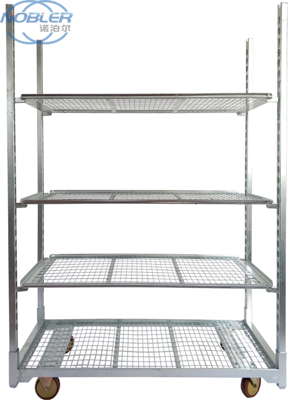 Nobler Metal Mesh Flower Trolley Ukuran Hot Dip Galvanizing Tidak Mudah Karat