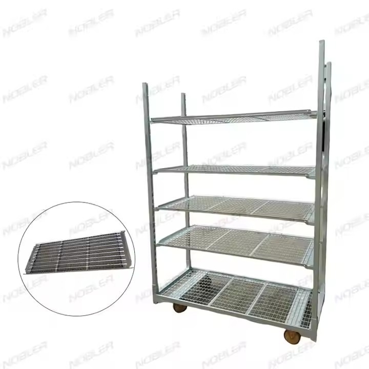 White Metal Dutch Flower Trolley Mudah dibersihkan dan kontemporer untuk penanganan bunga yang mulus