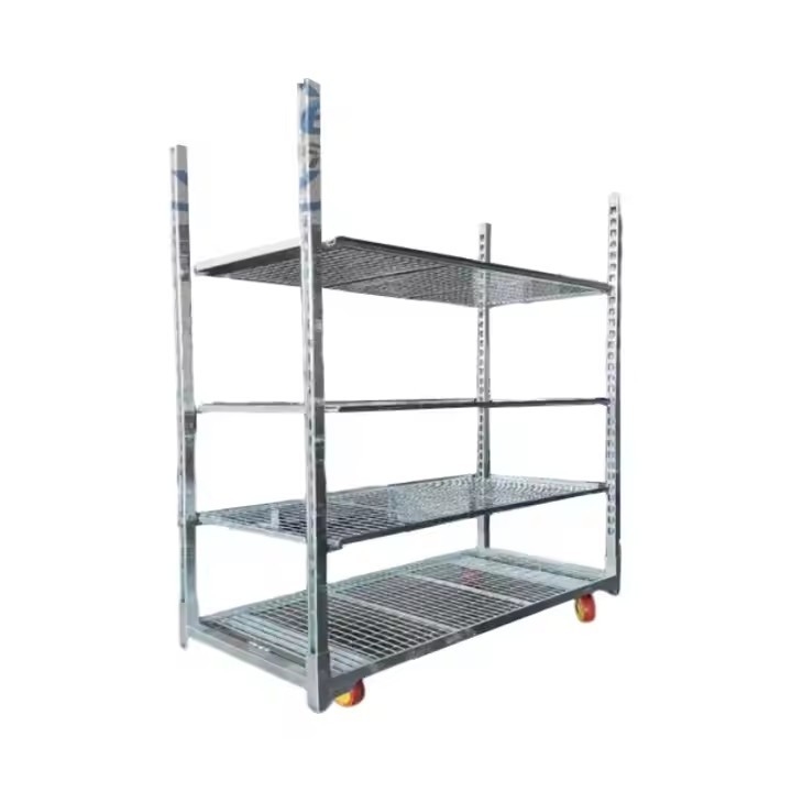 Hot Galvanizing Lift Cart Danish Trolley Untuk Mengangkut Produk Bunga