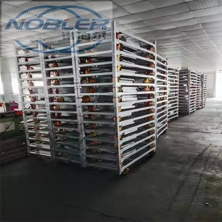 Standar Kontainer Logistik Truk Belanda Pabrik Trolley Korosi Tahan Empat Roda Rolling