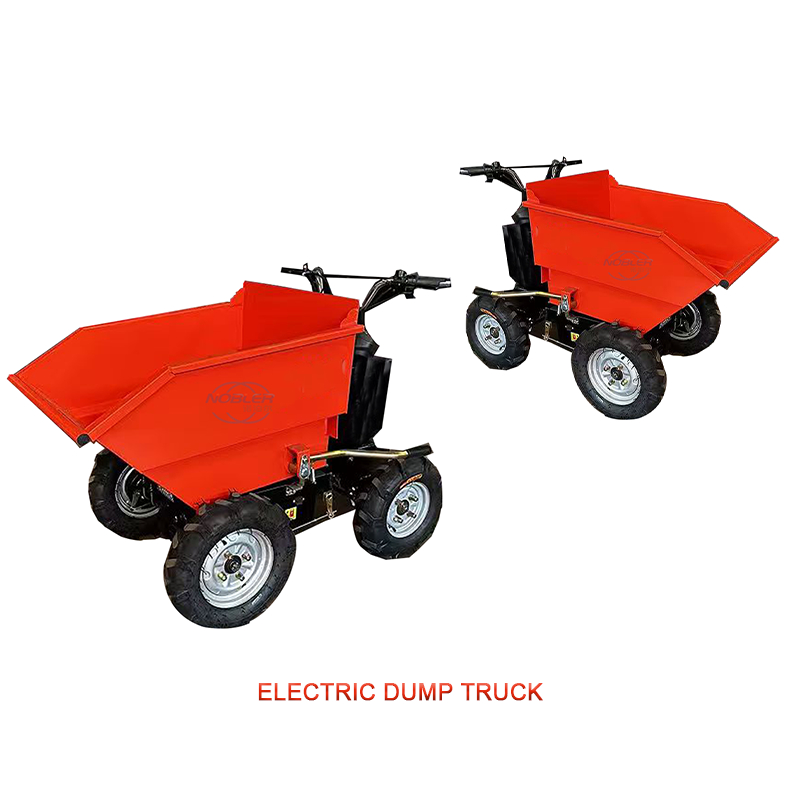 Mini Dumper Listrik Belakang Pedal Lipat 4 Ban Desain Hemat Tenaga
